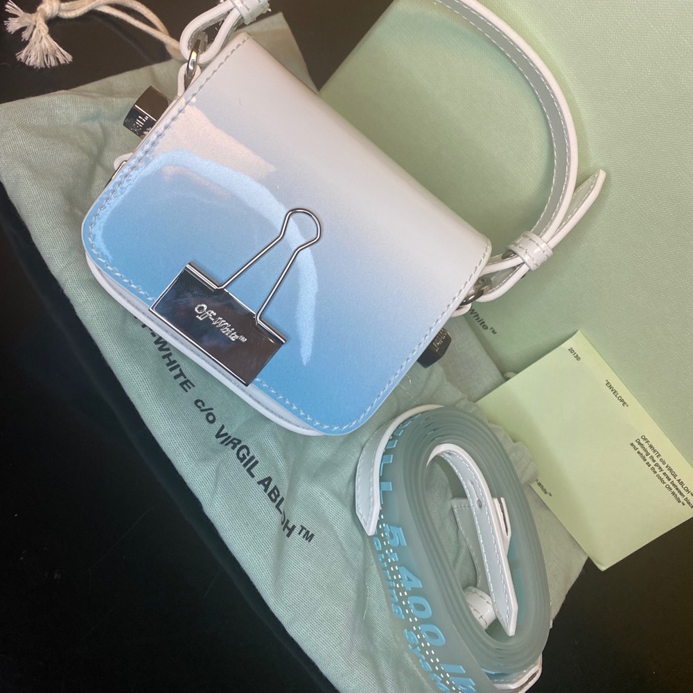 Off white gradient baby flap bag